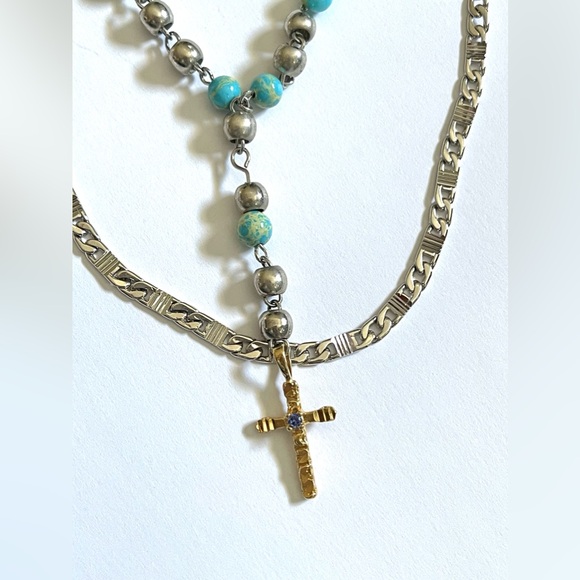 Vanessa Mooney Layered Rosary Necklace with Turquoise Beads - Picture 2 of 5